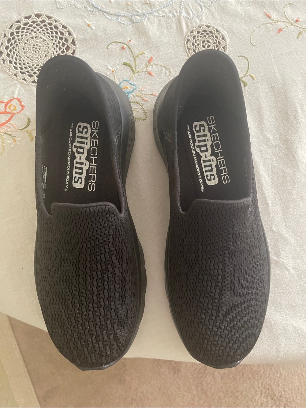 Skechers Men's Black Slip-On Mesh Comfort Sneakers